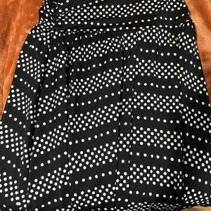Apt. 9 Black and White Dotted Midi Skirt